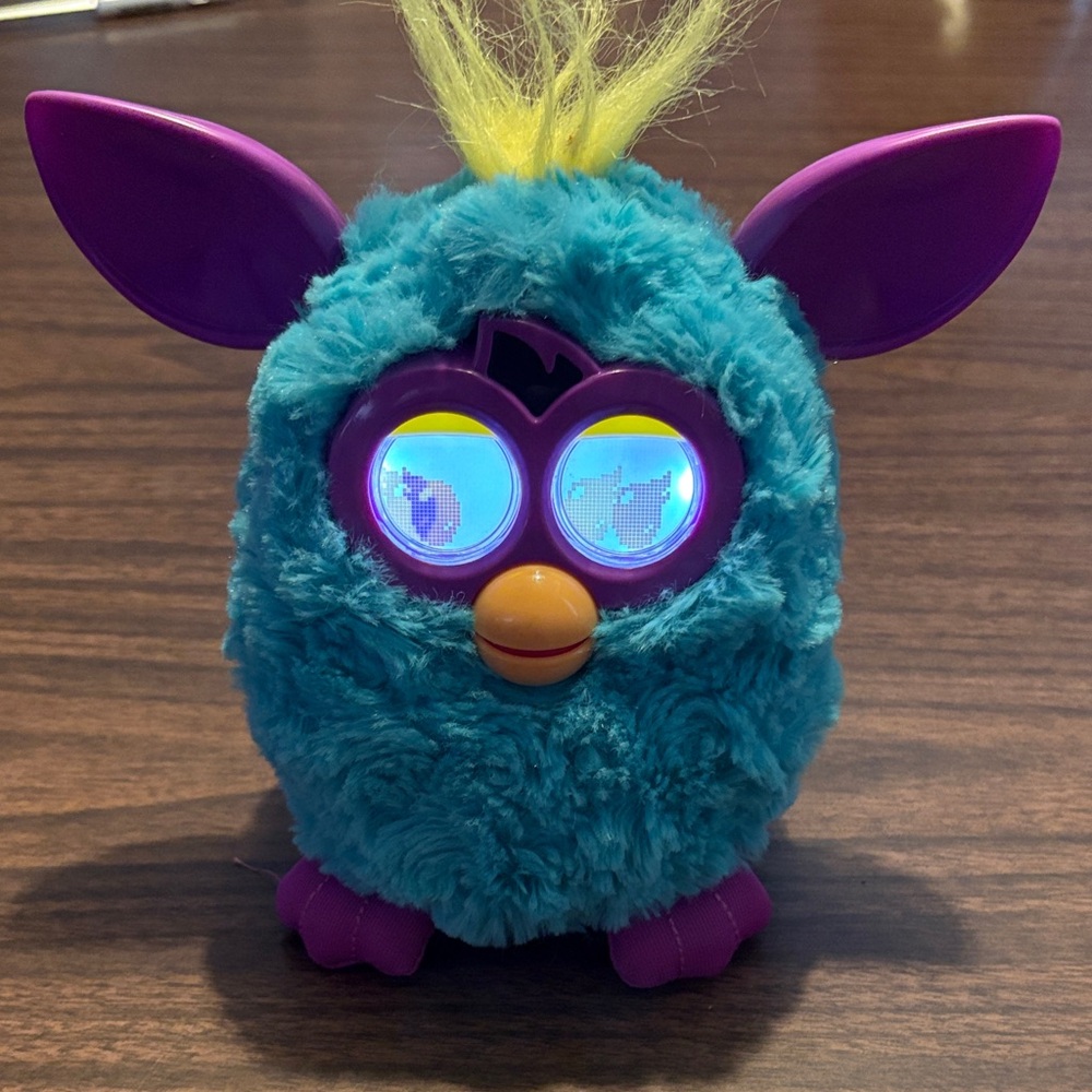 Furby Boom 2012 Interactive Electronic Toy Hasbro Teal Blue Purple Yellow